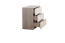 Nachtkommode Sabadell 21, Farbe: Eiche / Beige Hochglanz - 67 x 45 x 38 cm (H x B x T)