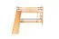 Etagenbett mit Rutsche 90 x 190 cm, Buche Massivholz Natur lackiert, umbaubar in zwei Einzelbetten, "Easy Premium Line" K26/n