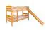 Stockbett mit Rutsche 80 x 200 cm, Buche Massivholz Natur lackiert, umbaubar in zwei Einzelbetten, "Easy Premium Line" K29/n