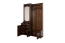 Schlichte Garderobe in Walnussfarben Kiefer massiv Vollholz 28B, mit Spiegel, 200 x 125 x 41 cm, mit zwei Schubladen, eine Hutablage und fünf Haken
