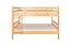 Etagenbett / Stockbett 120 x 190 cm für Kinder "Easy Premium Line" K24/n, Kopf- und Fußteil gerade, Buche Massivholz Natur lackiert, teilbar