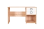 Schreibtisch 28, Farbe: Buche / Weiß - 74 x 125 x 60 cm (H x B x T)