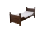 Modernes Einzelbett aus massivem Kiefernholz 101, in Walnussfarben, inkl. Lattenrost, Liegefläche 80 x 200 cm, kleines Gästebett, sehr stabil und langlebig