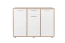 Kommode Palpala 08, Farbe: Eiche Sonoma / Weiß - 85 x 119 x 41 cm (H x B x T)