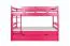 Etagenbett / Stockbett 90 x 200 cm "Easy Premium Line" K17/n inkl. Liegeplatz und 2 Abdeckblenden, Buche Massivholz Rosa lackiert, teilbar