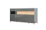 Kommode Vaitele 28, Farbe: Anthrazit Hochglanz / Walnuss - 88 x 167 x 45 cm (H x B x T)