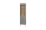 Vitrine Hohgant 09, Farbe: Weiß / Grau Hochglanz - 209 x 50 x 42 cm (H x B x T)