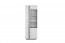 Vitrine Antioch 03, Ausführung: Rechts,  Farbe: Weiß Glanz / Hellgrau - Abmessungen: 201 x 69 x 40 cm (H x B x T), mit 2 Türen und 10 Fächern