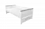 Jugendbett / Tagesbett massiv Hermann 01,  Liegefläche 90 x 200 cm, inkl. Lattenrost und beige Kissen, Weiß gebleicht / Grau, stabil