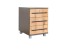 Rollcontainer Burgos 10, Farbe: Eiche / Grau - Abmessungen: 57 x 40 x 52 cm (H x B x T)