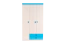 Kinderzimmer - Drehtürenschrank / Kleiderschrank Luis 21, Farbe: Eiche Weiß / Blau - 218 x 120 x 52 cm (H x B x T)