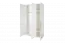 Drehtürenschrank / Kleiderschrank Siumu 22, Farbe: Weiß / Weiß Hochglanz - 224 x 137 x 56 cm (H x B x T)