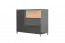 Kommode Vaitele 12, Farbe: Anthrazit Hochglanz / Walnuss - 88 x 106 x 45 cm (H x B x T)