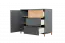 Kommode Vaitele 12, Farbe: Anthrazit Hochglanz / Walnuss - 88 x 106 x 45 cm (H x B x T)