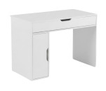 Schminktisch | 110 x 60 x 76,5 cm | 1 Schublade | Weiß | Soft-Close Funktion | 1 Drehtür | 2 Fächer | modernes Design | für Schlafzimmer