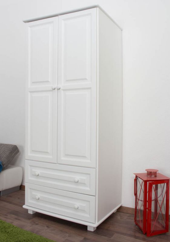 weißer Schlafzimmerschrank massiv 190x80x60 cm, Türen 2, Höhe (cm) 190