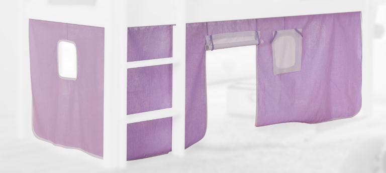 Stoffset für Spielbett ohne Turm - Farbe: purple/weiß